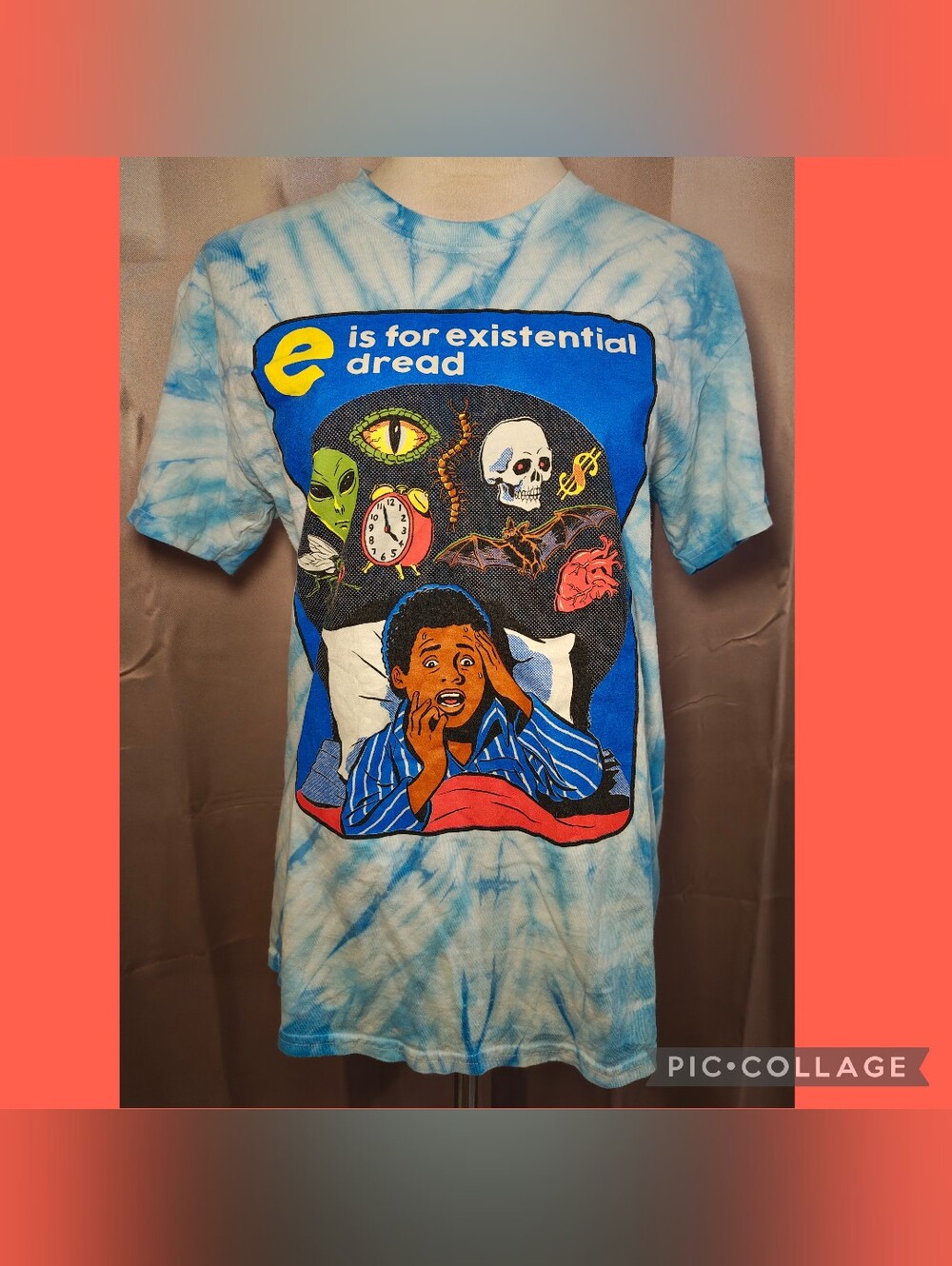 ⚡️ Steven Rhodes "E is for Existential Dread" Tie-Dye Tee ⚡️